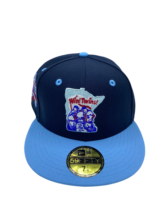 Adult Minnesota Twins New Era Blue Minny & Paul Custom Side Patch 59FIFTY Fitted Hat - Men's