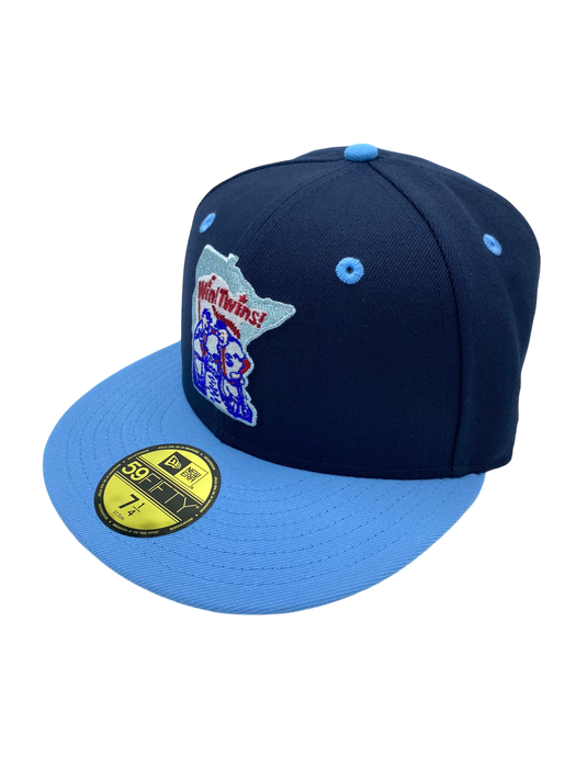 Adult Minnesota Twins New Era Blue Minny & Paul Custom Side Patch 59FIFTY Fitted Hat - Men's