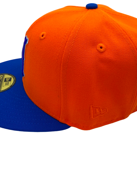 Adult Minneapolis Millers New Era Orange/Blue Custom Side Patch 59FIFTY Fitted Hat - Men's