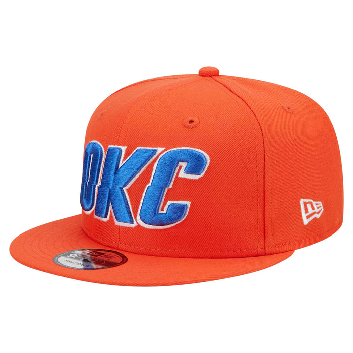 Adult Oklahoma City Thunder New Era Orange NBA Statement 9FIFTY Snapback Hat - Men's