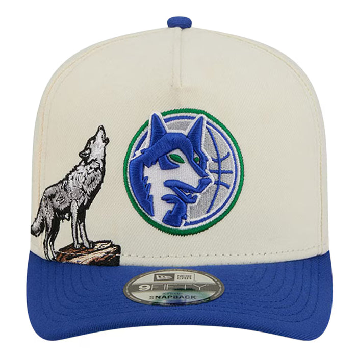 Adult Minnesota Timberwolves New Era Chrome Mascot Illustrated A-Frame 9FIFTY Adjustable Snapback Hat - Men's