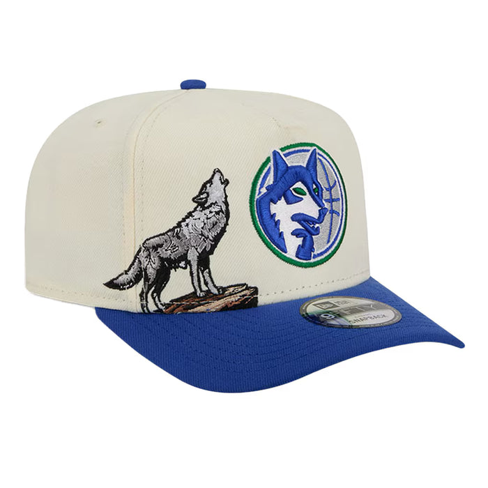 Adult Minnesota Timberwolves New Era Chrome Mascot Illustrated A-Frame 9FIFTY Adjustable Snapback Hat - Men's