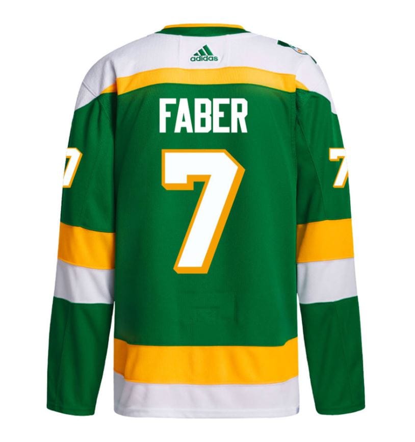 Brock Faber Minnesota Wild adidas 2023 Green 3rd Jersey Alternate Auth