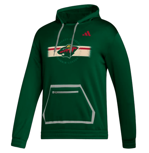 Men's Minnesota Wild adidas Green Team Issue Hooded Sweatshirt