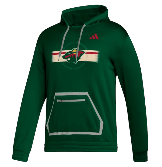 Men s Minnesota Wild adidas Green Team Issue Hooded Sweatshirt
