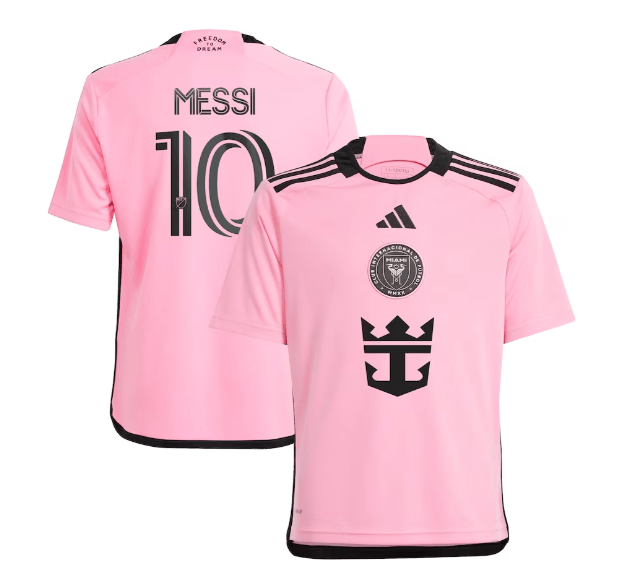 Youth Inter Miami CF Lionel Messi adidas Pink 2024 Replica Away Jersey ...