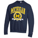 Adult Michigan Wolverines Champion Navy Power Blend Crewneck Sweatshirt - Men's
