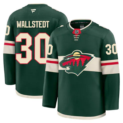 Fanatics Adult Jersey Adult Jesper Wallstedt Minnesota Wild Fanatics Green Premium Official NHL Home Authentic Player Jersey - Men's