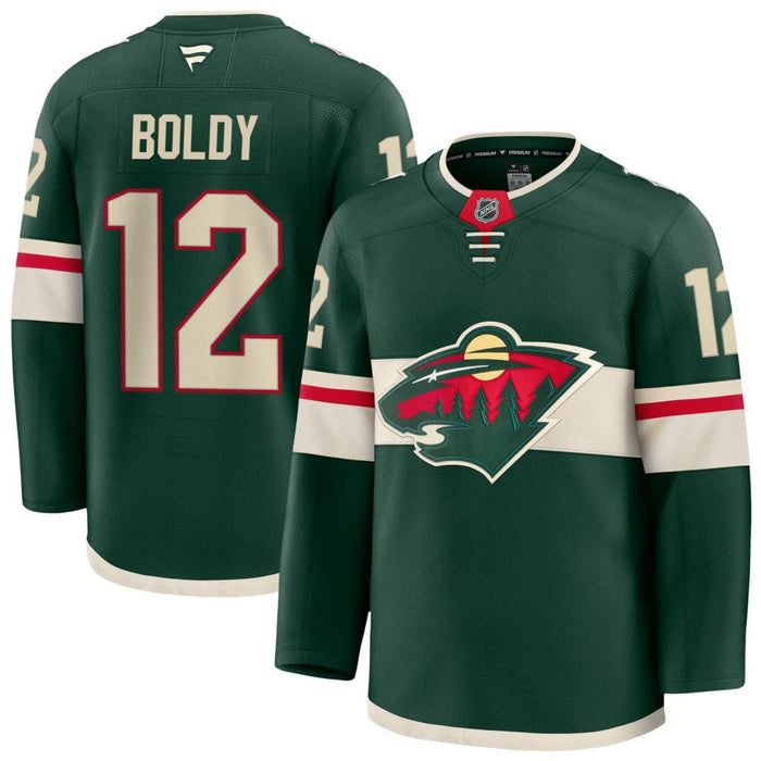 Adult Matt Boldy Minnesota Wild Fanatics Green Premium Official NHL Home Authentic Player Jersey - Men's