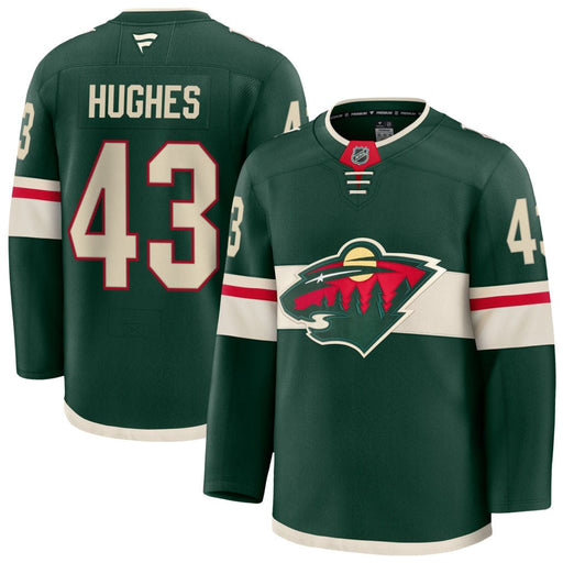 Fanatics Adult Jersey Adult Quinn Hughes Minnesota Wild Fanatics Green Premium Official NHL Home Authentic Player Jersey - Men's
