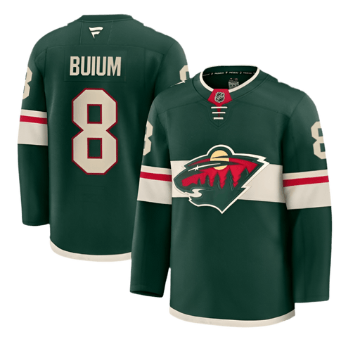 Fanatics Adult Jersey Adult Zeev Buium Minnesota Wild Fanatics Green Premium Official NHL Home Authentic Player Jersey - Men's