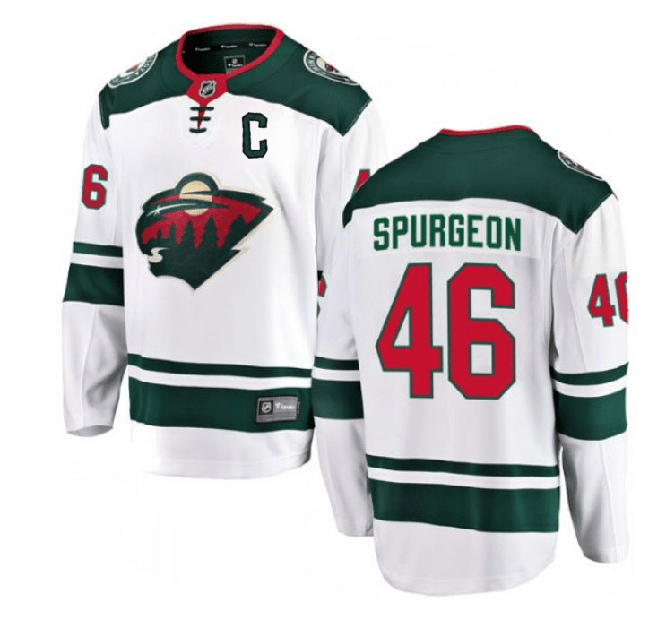 Outerstuff Minnesota Wild Youth Road Premier White Jared Spurgeon Jersey