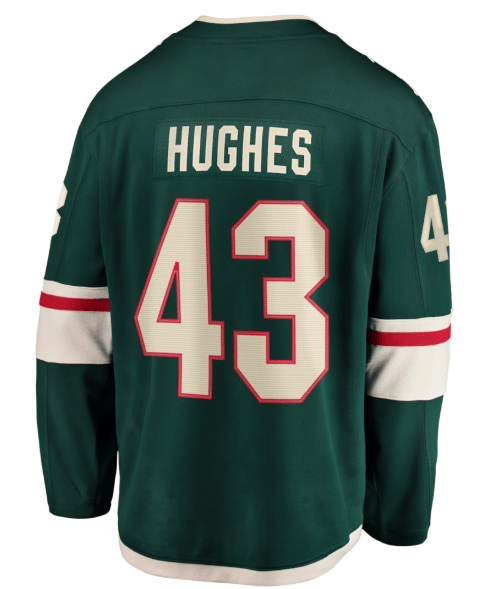 Fanatics Adult Jersey Pre-Order Adult Quinn Hughes Minnesota Wild Fanatics Green Breakaway Player Jersey - Men's