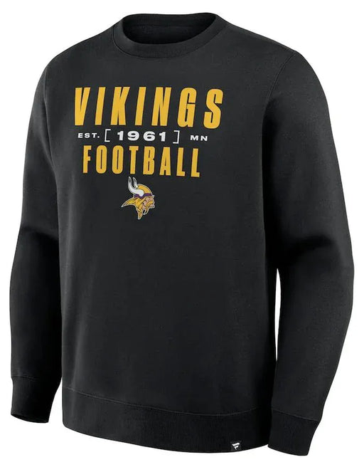 Fanatics Apparel NFL Fanatics Minnesota Vikings Black Powerful Throw Legacy Pullover Sweatshirt - Men's