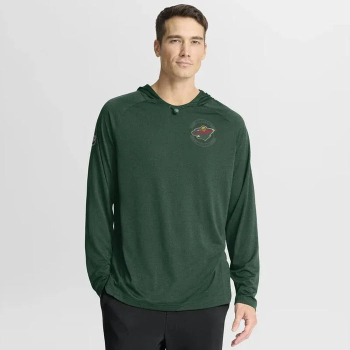 Fanatics Apparel NHL Fanatics Green Minnesota Wild 2025 Authentic Pro Rink Raglan Hoodie - Men's
