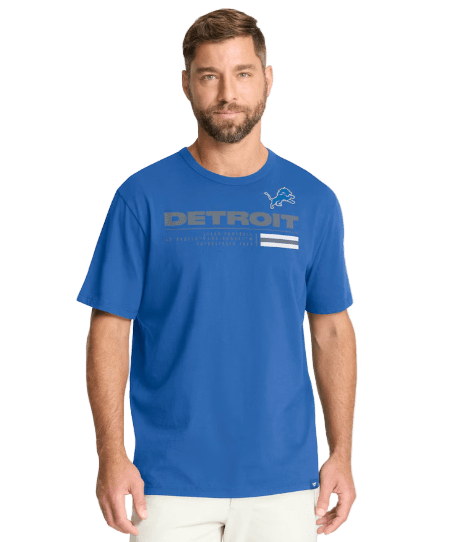 Adult Detroit Lions Fanatics Blue Chop Block Legacy T-Shirt - Men's