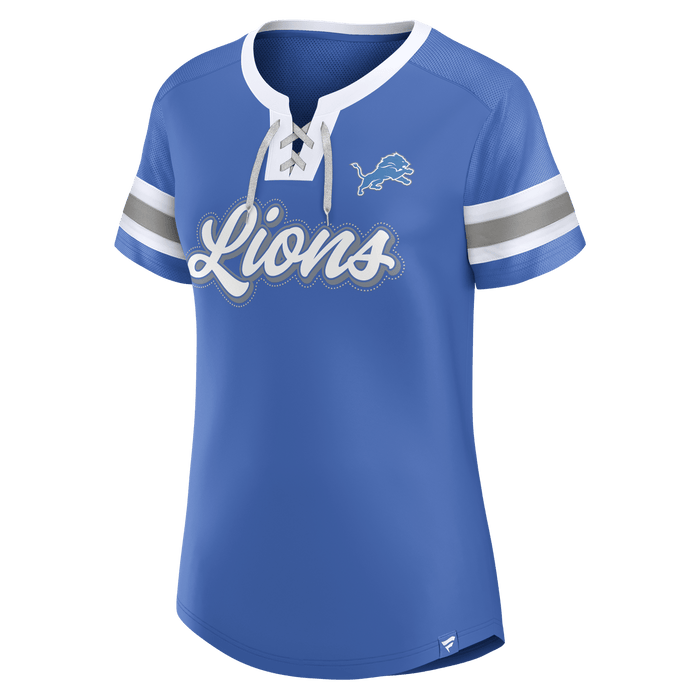 Fanatics Shirts Adult Detroit Lions Fanatics Blue Icon Bling Athena T-Shirt - Women's