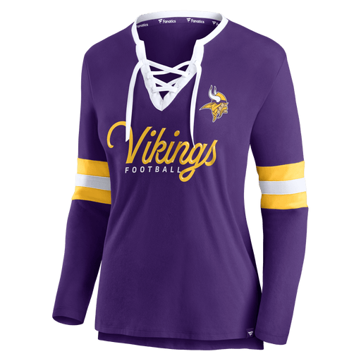 Fanatics Shirts Adult Minnesota Vikings Fanatics Purple Block Party Lace Up T-Shirt - Women's