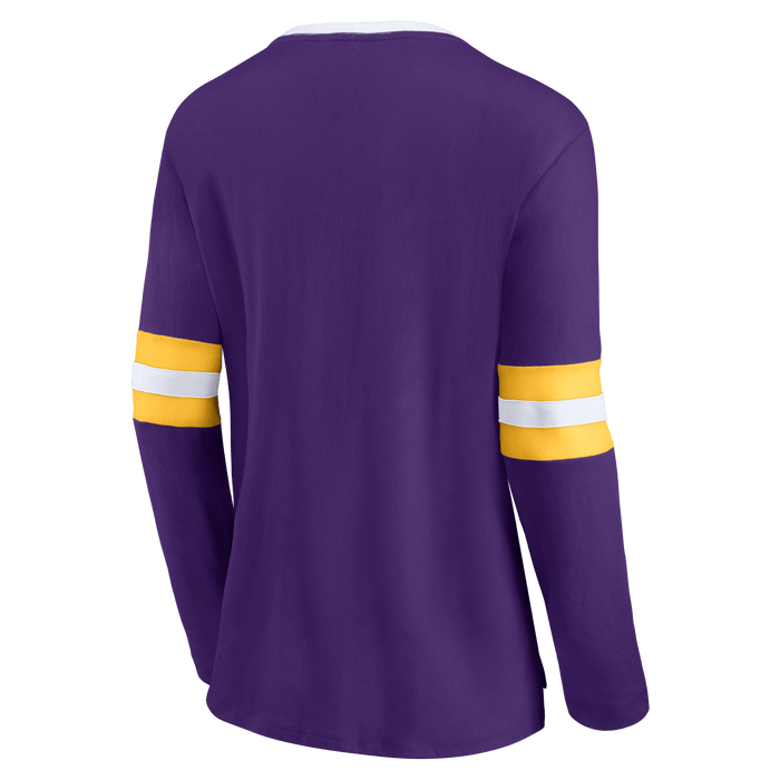 Fanatics Shirts Adult Minnesota Vikings Fanatics Purple Block Party Lace Up T-Shirt - Women's