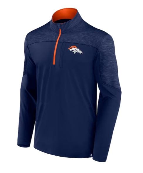 Fanatics Shirts Denver Broncos Fanatics Navy Defender Streaky Poly Quarter-Zip - Men's