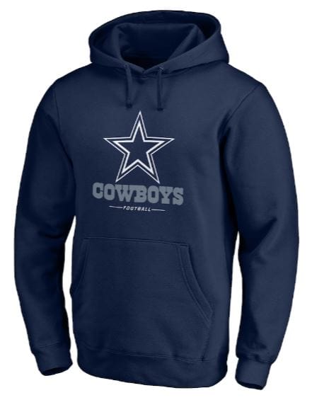 Fanatics Shirts Men's Dallas Cowboys Fanatics Branded Navy Logo Team Lockup Fitted Pullover Hooded Sweatshirt