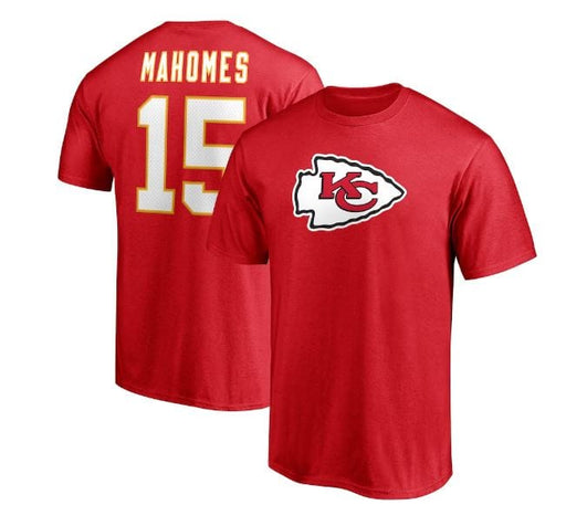 Fanatics Shirts Men's Patrick Mahomes Kansas City Chiefs Fanatics Branded Red Player Icon Name & Number T-Shirt
