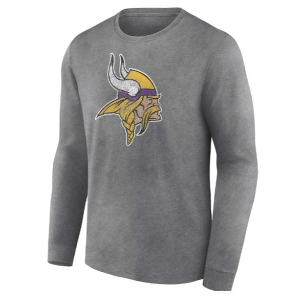 Minnesota Vikings Fanatics Branded Gray Washed Primary Long Sleeve T-Shirt, S / Gray