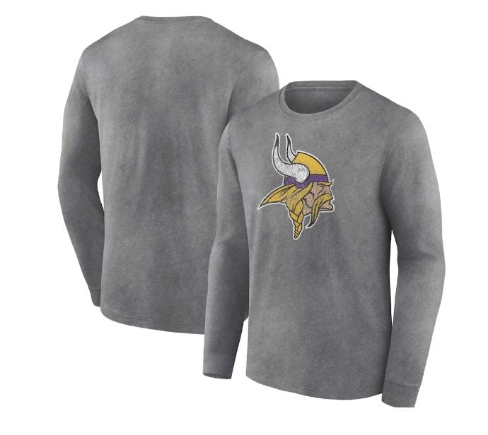 Minnesota Vikings Fanatics Branded Gray Washed Primary Long Sleeve T-Shirt, S / Gray