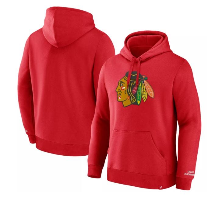 Fanatics Sweatshirts Adult Chicago Blackhawks Fanatics Red Pullover Hooded Sweatshirt - Men's