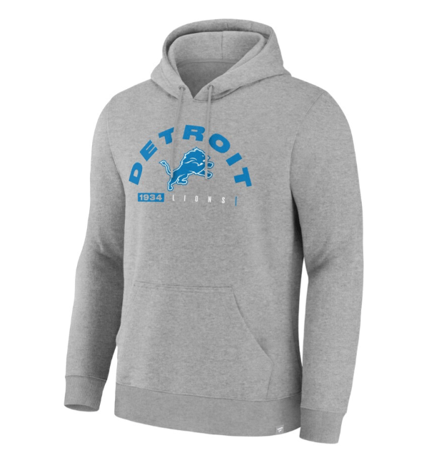 Fanatics Sweatshirts Adult Detroit Lions Fanatics Gray Delay of Game Legacy Hooded Sweatshirt - Men's