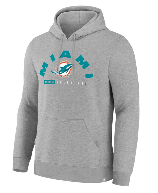 Fanatics Sweatshirts Adult Miami Dolphins Fanatics Gray Delay of Game Legacy Hooded Sweatshirt - Men's