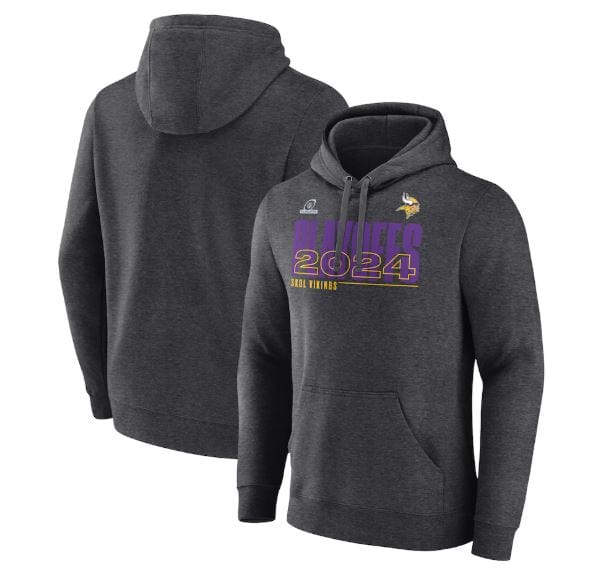 Fanatics Sweatshirts Adult Minnesota Vikings Fanatics Gray 2024 NFL Playoffs Hooded Sweatshirt - Men's