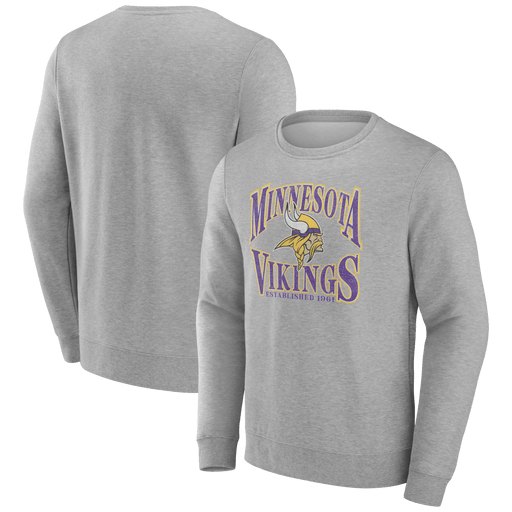 Fanatics Sweatshirts Adult Minnesota Vikings Fanatics Gray True Classic Crewneck Sweatshirt - Men's