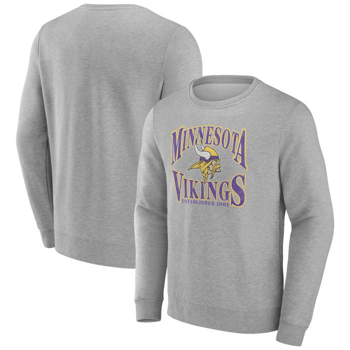 Fanatics Sweatshirts Adult Minnesota Vikings Fanatics Gray True Classic Crewneck Sweatshirt - Men's