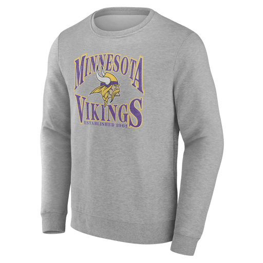 Fanatics Sweatshirts Adult Minnesota Vikings Fanatics Gray True Classic Crewneck Sweatshirt - Men's