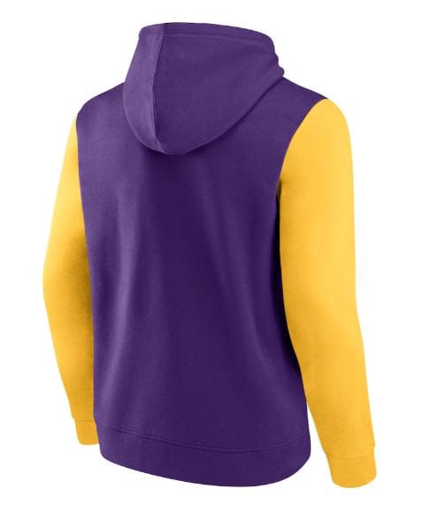 Fanatics Sweatshirts Adult Minnesota Vikings Fanatics Purple/Gold Outline Cotton Fleece Hooded Sweatshirt - Men's