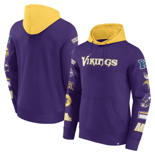 Fanatics Sweatshirts Adult Minnesota Vikings Fanatics Purple Patched Out Hooded Sweatshirt - Men's