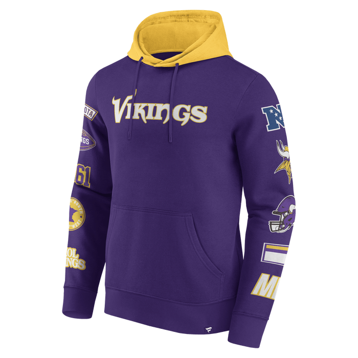 Fanatics Sweatshirts Adult Minnesota Vikings Fanatics Purple Patched Out Hooded Sweatshirt - Men's