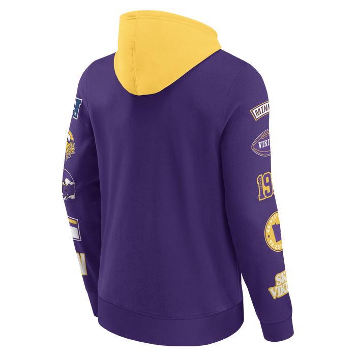 Fanatics Sweatshirts Adult Minnesota Vikings Fanatics Purple Patched Out Hooded Sweatshirt - Men's