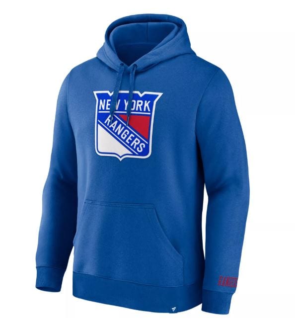 Fanatics Sweatshirts Adult New York Rangers Fanatics Blue Pullover Hooded Sweatshirt - Men's