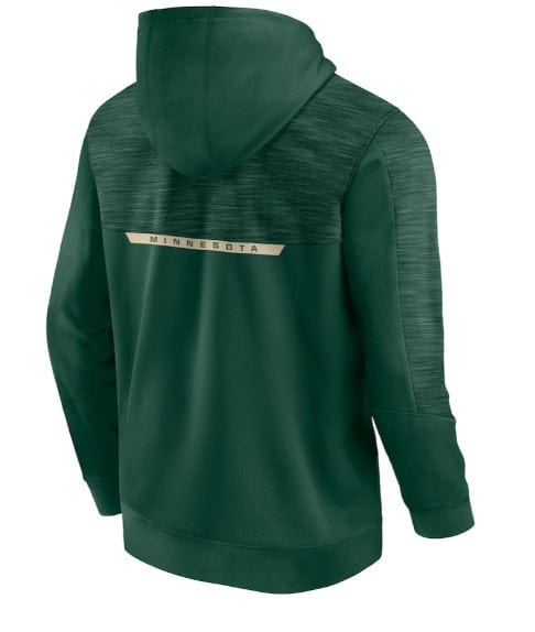 Fanatics Sweatshirts Minnesota Wild Fanatics Branded Green Defender Polyester Hooded Sweatshirt - Men's