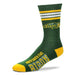 For Bare Feet Apparel NCAA LARGE 4 STRIPE DEUCE SOCK - NDSU Bison