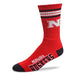 For Bare Feet Apparel NCAA LARGE 4 STRIPE DEUCE SOCK - Nebraska Cornhuskers
