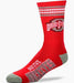 For Bare Feet Apparel NCAA LARGE 4 STRIPE DEUCE SOCK - Ohio State Buckeyes