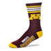 For Bare Feet Apparel NCAA LARGE 4 STRIPE DEUCE SOCK - University of Minnesota Golden Gophers