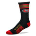 For Bare Feet Apparel NFL LARGE 4 STRIPE DEUCE SOCK - 49ERS