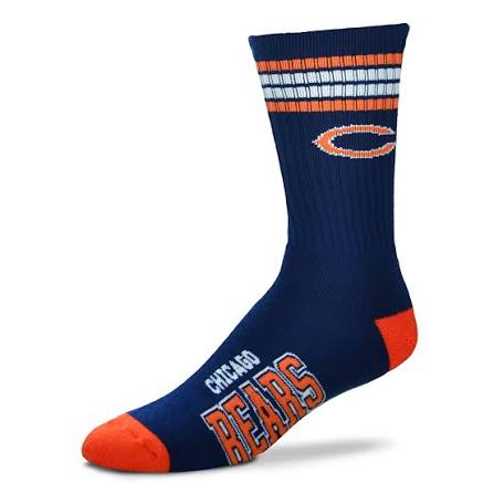 For Bare Feet Apparel NFL LARGE 4 STRIPE DEUCE SOCK - BEARS