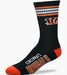 For Bare Feet Apparel NFL LARGE 4 STRIPE DEUCE SOCK - BENGALS