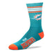 For Bare Feet Apparel NFL LARGE 4 STRIPE DEUCE SOCK - DOLPHINS