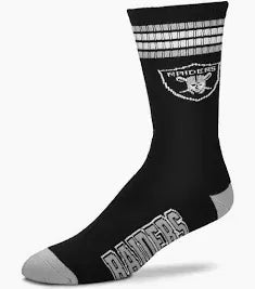 For Bare Feet Apparel NFL LARGE 4 STRIPE DEUCE SOCK - Las Vegas Raiders